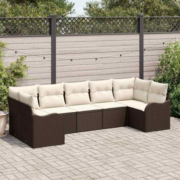 vidaXL Tuinbank Set Bruin poly rattan, Verzenden