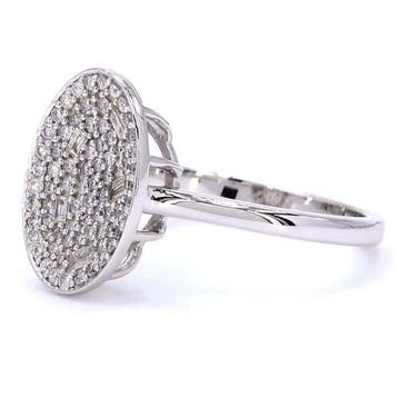Zonder minimumprijs - Statement ring - 14 karaat Witgoud -