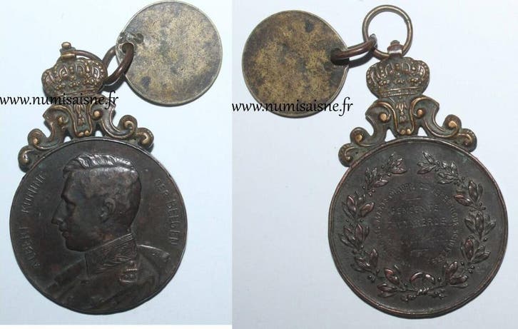 Belgique Belgie Medaille Albert I Zwynaerde April 1912, Timbres & Monnaies, Pièces & Médailles, Envoi