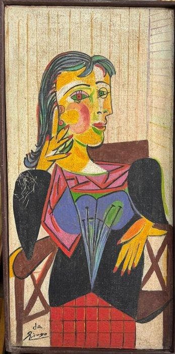 Scuola italiana (XX), da Picasso - Ritratto di Dora Maar, Antiek en Kunst