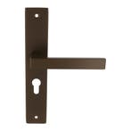 Deurklink Rechthoek op rechthoekig schild PC55 brons, Nieuw