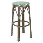 Barkrukken | Rotan/Aluminium | Groen | Houtlook Frame |, Verzenden, Nieuw in verpakking