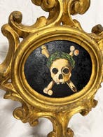 Baroque Reliquaire - Bois - 1750-1800 - Memento Mori - 52 cm, Antiquités & Art