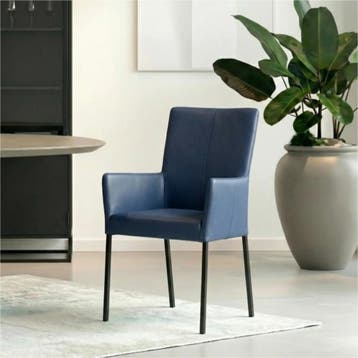 Set van 8 Leren eetkamerstoelen Daily met armleuning -, Ophalen of Verzenden, Nieuw, Leer