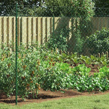 vidaXL Kettinglinkheining 2 x 20 m Staal Groen, Verzenden, Nieuw