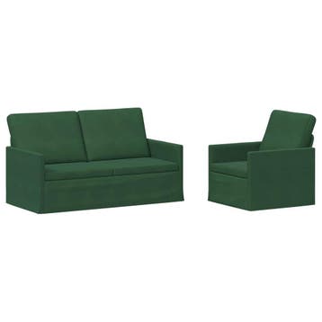 vidaXL bank / zetelstel 2 pcs Jungle Groen Corduroy stof, Verzenden