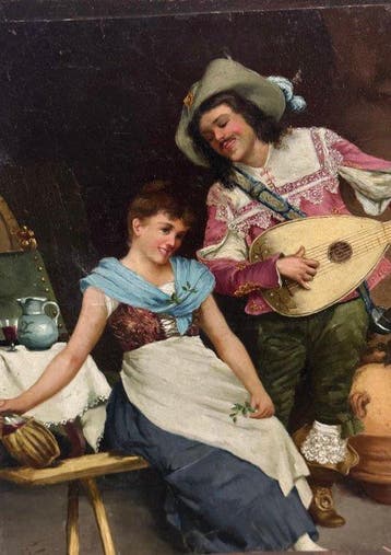 Francesco Vinea (1845-1902) - Scena d’Interno, Antiek en Kunst