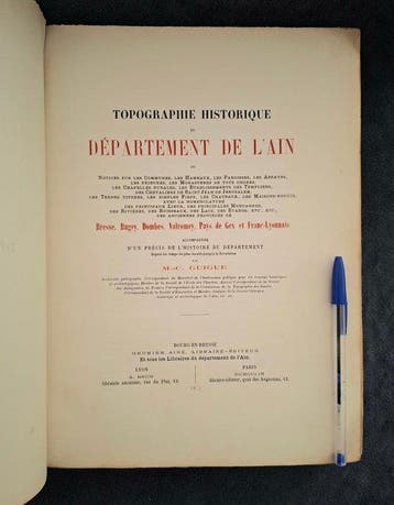 M.C. Guigue - Topographie Historique du département de lAin