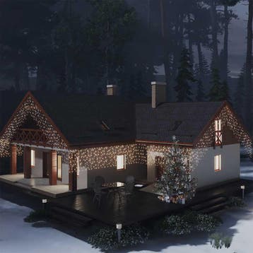 vidaXL Lichtgordijn met 400 LEDs en 8 functies 10 m warmwit, Verzenden, Nieuw