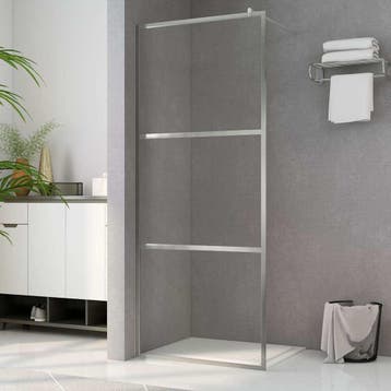 vidaXL Douche schermen zilver 140 x 195 cm Glas en Aluminium, Verzenden