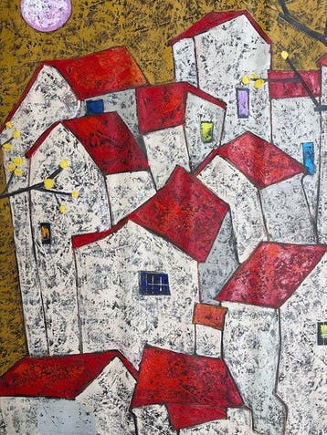 Hoang Anh (1984) - Les Toits rouges 120 140 cm