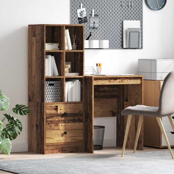 vidaXL Bureau Oudhout 105,5 x 50 x 127 cm 2 st, Verzenden, Nieuw
