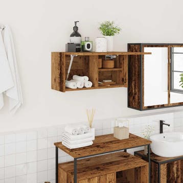 vidaXL Badkamerwandkast 60x25x30 cm bewerkt hout oud, Verzenden, Nieuw
