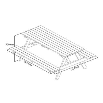 Picknicktafel | Hout (FSC) | Tafelblad 1500x695mm |, Verzenden, Nieuw in verpakking