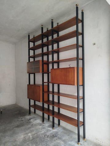 Boekenkast - Teak - Vrijstaande modulaire boekenkast., Antiek en Kunst, Kunst | Designobjecten
