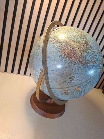 Globe terrestre vintage authentique Replogle avec relief 3D
