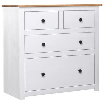 vidaXL Dressoir Panama Range 80x40x83 cm grenenhout wit, Verzenden