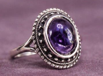 Vintage Franse 925 Sterlingzilver Amethist Ring 4 g - Ring