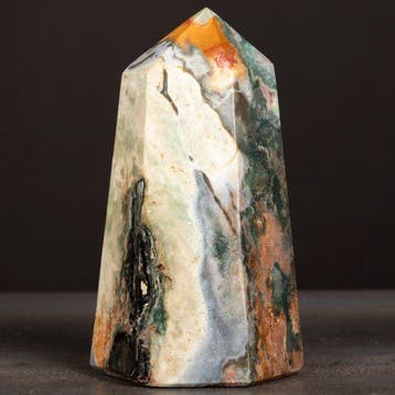 Gepolijst mosagaatpunt – Madagaskar - Hoogte: 150 mm -