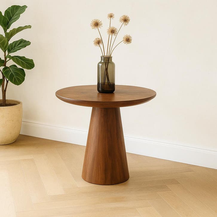 Salontafel Mangohout Salontafel Mick Bruin Rond 60 cm, Maison & Meubles, Tables | Tables de salon, Envoi