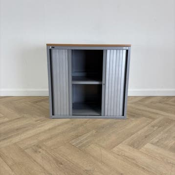 Emmein roldeurkast vv 1 legbord + sleutel,  (hxbxd) 76x80x45, Huis en Inrichting, Gebruikt