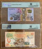 Australie, Îles Cook. - 2 slabbed banknotes Dollars -