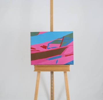 Kuno Schiefer (1948-1992) - Rosa Hellblau, Antiquités & Art, Art | Peinture | Moderne