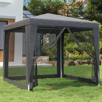 vidaXL Partytent met 4 mesh zijwanden 2,5x2,5 m HDPE, Tuin en Terras, Verzenden, Nieuw