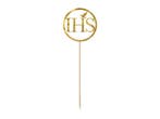 Taarttopper Communie IHS Goud 22cm, Verzenden, Nieuw
