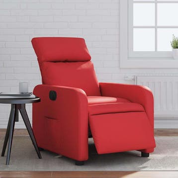 vidaXL Fauteuil verstelbaar elektrisch kunstleer rood, Verzenden, Nieuw