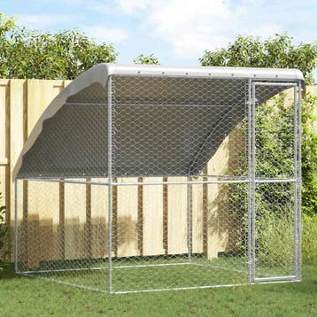 vidaXL Hondenhok Zilver 2 x 2 x 2 m Gegalvaniseerd staal, Dieren en Toebehoren, Verzenden, Nieuw