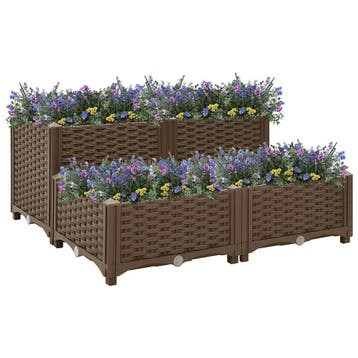 vidaXL Plantenbak verhoogd 80x80x38 cm polypropyleen, Verzenden