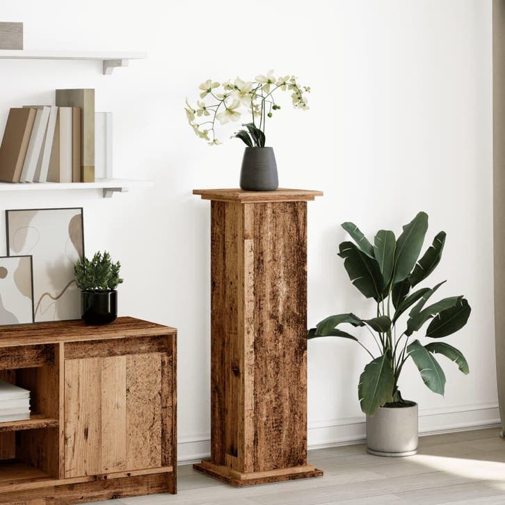 vidaXL Sokkel met opbergruimte 31x30x90 cm bewerkt hout oud, Jardin & Terrasse, Bacs à fleurs & Jardinières, Envoi