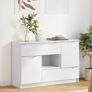 vidaXL Dressoir Wit 100 x 30 x 65,6 Bewerkt hout, Huis en Inrichting, Kasten | Dressoirs, Verzenden, Nieuw
