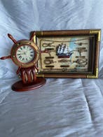Maritieme objecten - Vintage marineschilderij en timon met