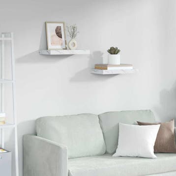 vidaXL Wandplank 2 st Wit Marmer 40 x 23,5 x 3,8 cm Bewerkt, Verzenden, Nieuw