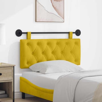 vidaXL Hangend hoofdbord Geel Fluweel, Huis en Inrichting, Slaapkamer | Bedden, Verzenden, Nieuw