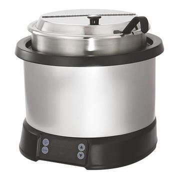 Inductie soepketel/Foodwarmer met RVS stalen binnen pan met, Verzenden, Nieuw in verpakking