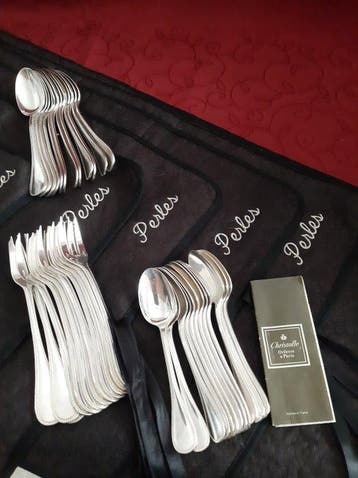 Christofle - Bestekset voor 12 personen (124) - Perles -