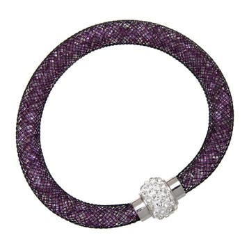 Fako Bijoux - Armband - Sterrenstof Disco Dots - Zwart/Lila, Verzenden, Nieuw