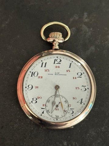 Lip - Type militaire - Boîtier en plaqué or - pocket watch -, Bijoux, Sacs & Beauté