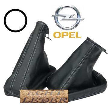 Echt Lederen Pook en handremhoes OPEL Corsa C 2000-2006 WIT, Verzenden