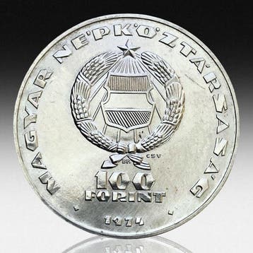 Hongarije. Silver 100 Forint (25th Anniversary of the