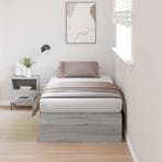 vidaXL Opbergbedframe met opslag Grijs Sonoma 90 x 200 cm, Verzenden