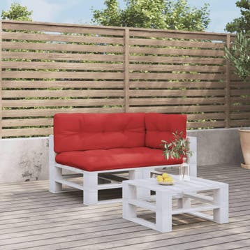 vidaXL Palletkussens 3 st stof rood, Verzenden, Nieuw