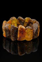 Bracelet épais en ambre baltique rare de 47 g – multicolore