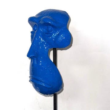Abdoulaye Derme - sculptuur, Gueule de Primate - 40.5 cm -