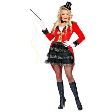 Circus Kostuum Rood Zwart Dames, Verzenden, Nieuw