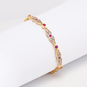Zonder minimumprijs - Armband 18-karaats goudlaag, Zilver, Nieuw