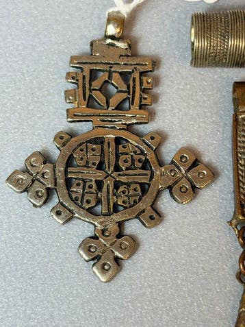 4 Antique Ethiopian Coptic Handmade pedants - Ethiopie -